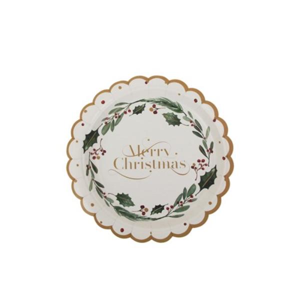 20 Pack Merry Chirstmas Paper Plates - 18cm
