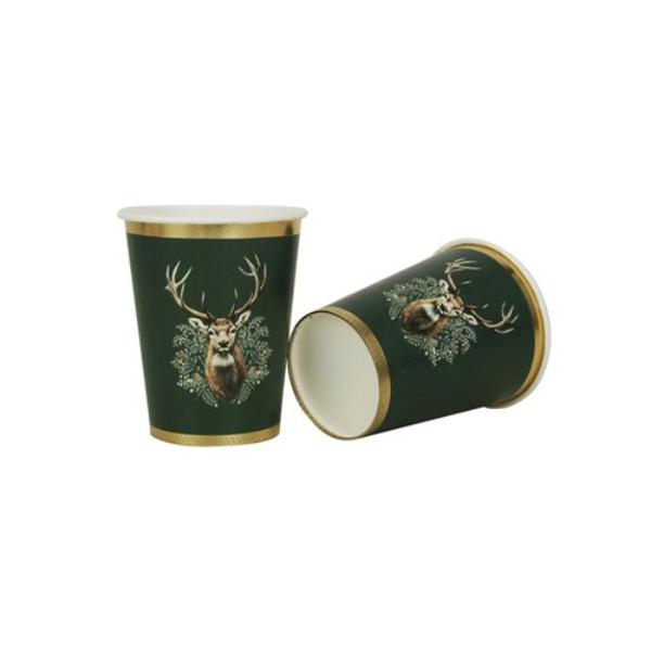 20 Pack Reindeer Paper Cup - 266ml
