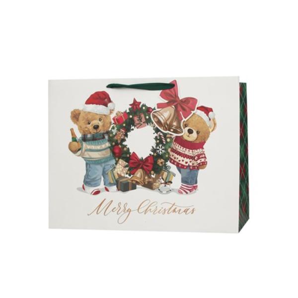 XL Christmas Bears Horizontal Gift Bag - 42x12x30cm