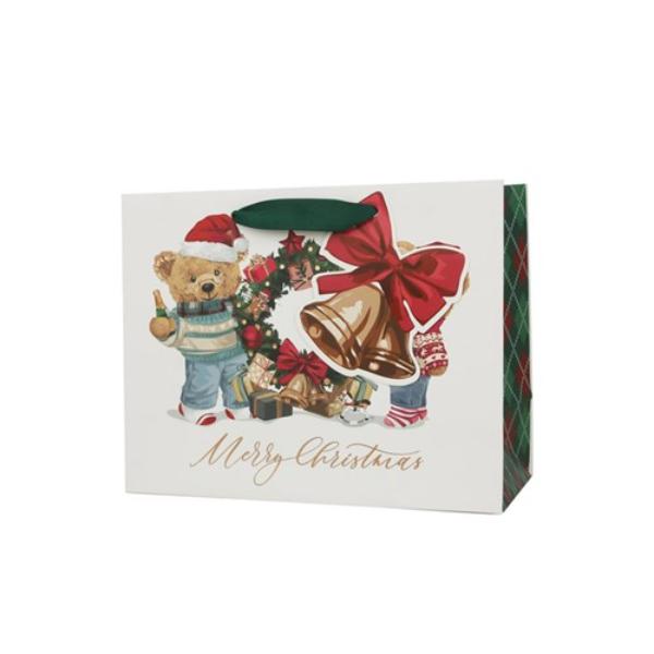 Medium Christmas Bears Horizontal Gift Bag - 23x10x18cm