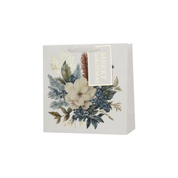 Large Christmas Magnolia Gift Bag - 25x25x10cm