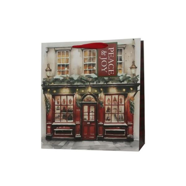 XL Christmas House Gift Bag - 35x35x12cm