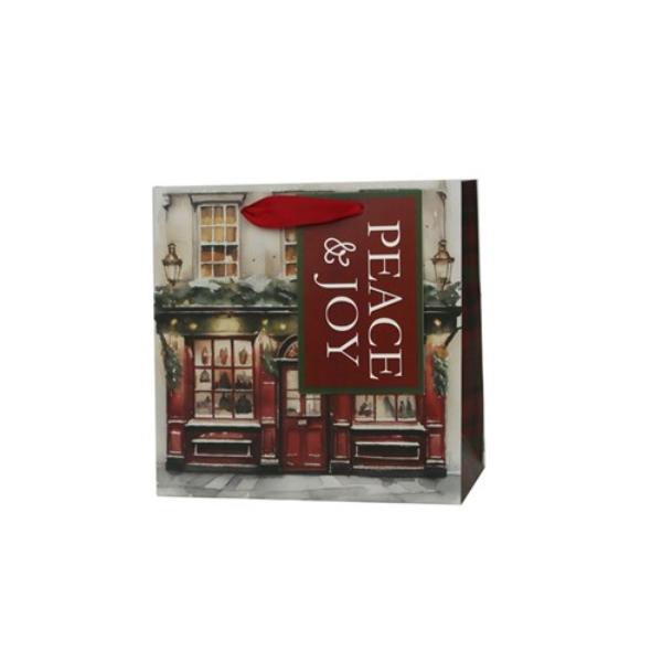 Medium Christmas House Gift Bag - 17.5x17.5x10cm