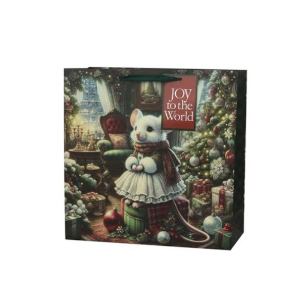 XL Christmas Mouse Gift Bag - 35x35x12cm