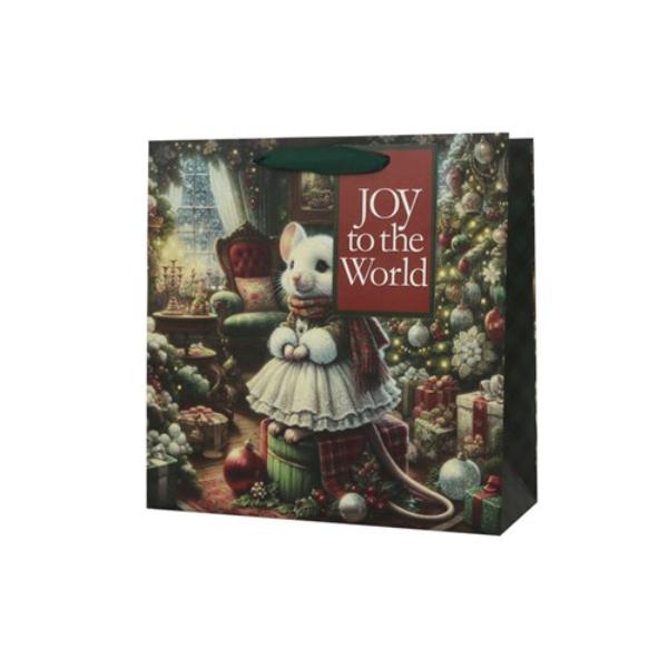 Large Christmas Mouse Gift Bag - 25x25x10cm