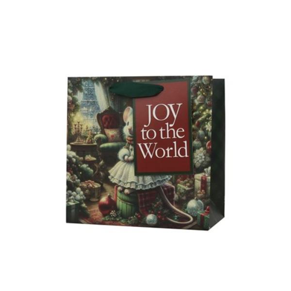 Medium Christmas Mouse Gift Bag - 17.5x17.5x10cm