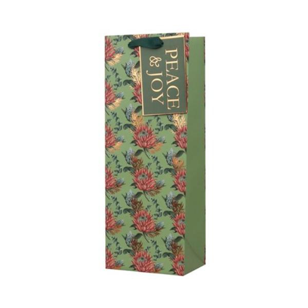 Australian Florals Bottle Gift Bag - 13x36x12cm