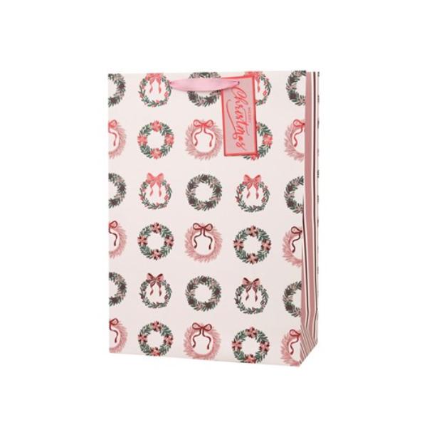 XL Christmas Wreaths Gift Bag - 30x42x12cm