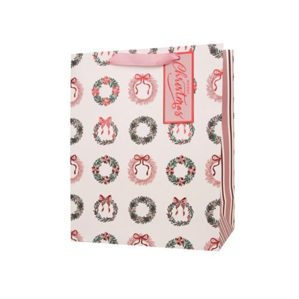 Large Christmas Wreaths Gift Bag - 26x32x12cm