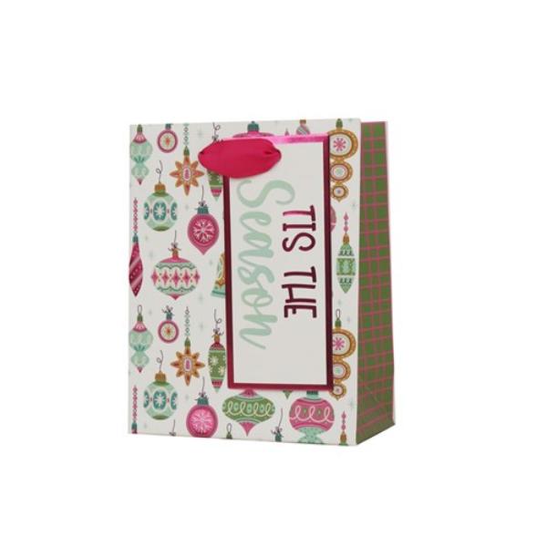 Small Retro Christmas Ornaments Gift Bag - 11.1x13.7x6.2cm