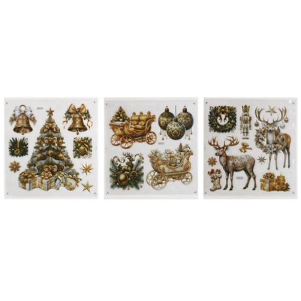 Gold Christmas Decor Stickers - Assorted