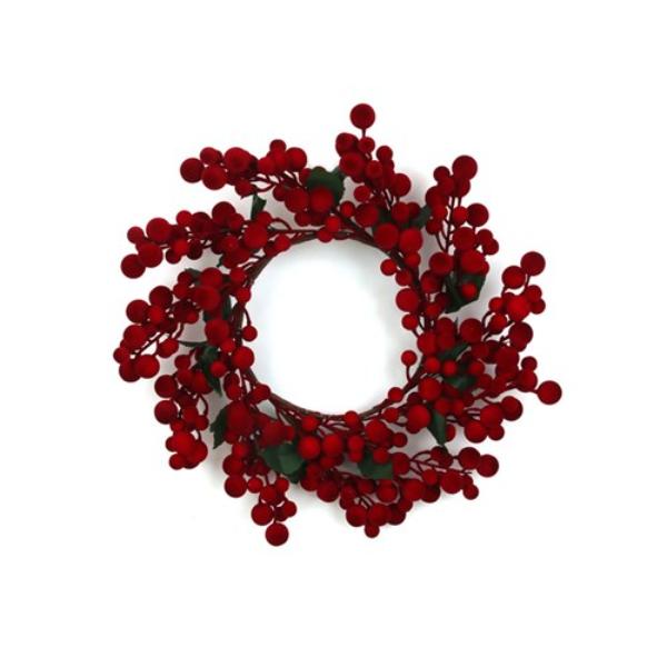 Flocked Berry Wreath - 55cm