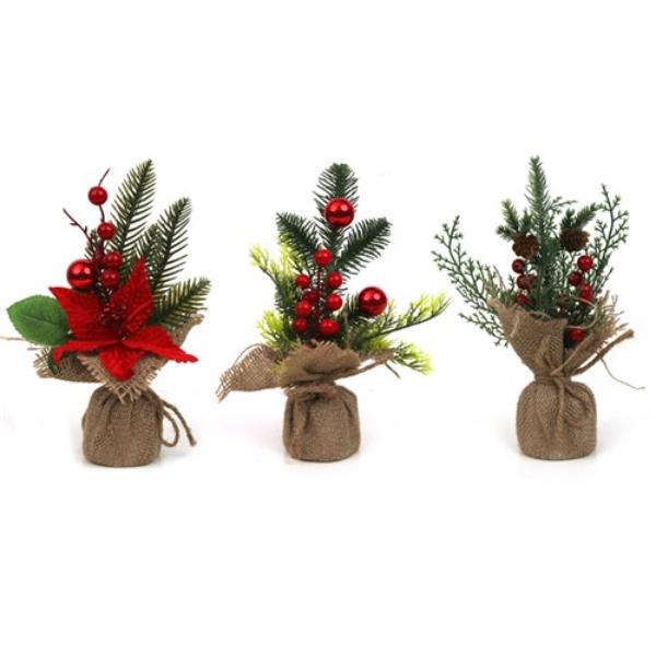 Assorted Berry Burlap Pot - 26cm