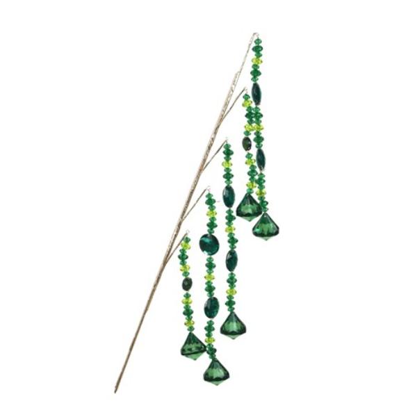 5 Strand Green Acrylic Beads Stem - 60cm