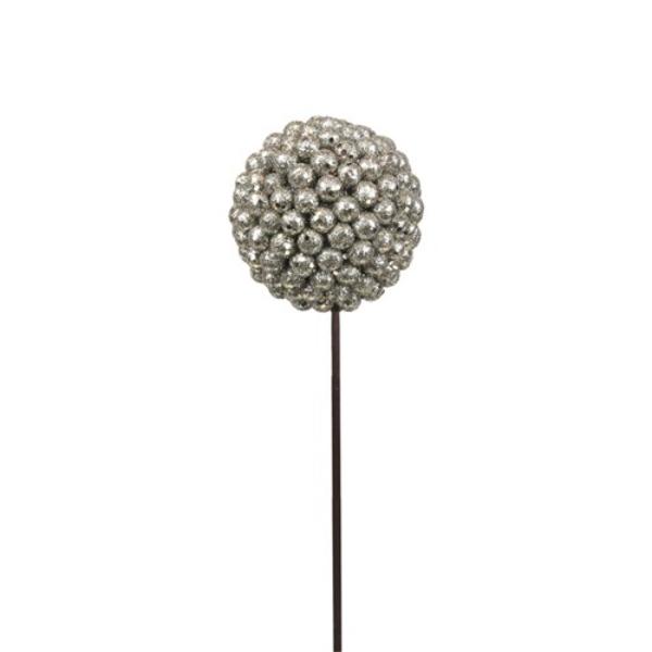 Platinum Glitter Ball Pick - 10cm
