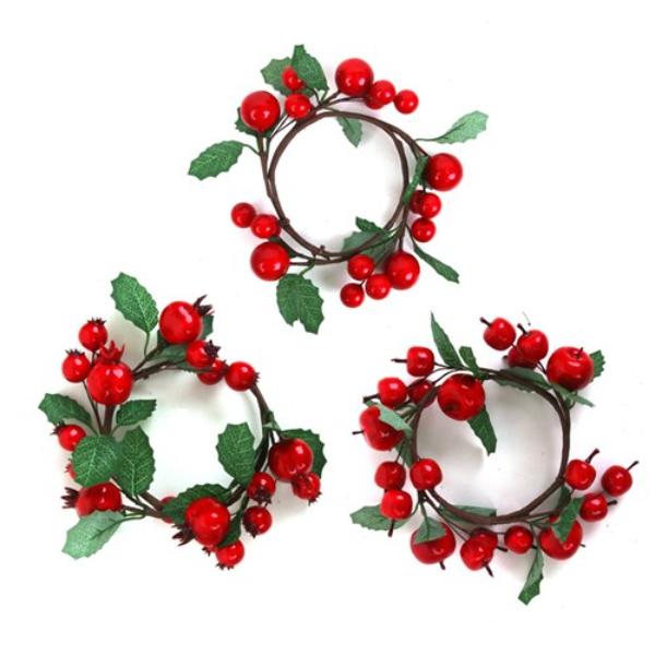 Assorted Red Berry Wreath - 13cm