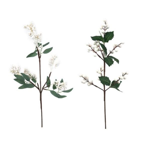 Assorted White Berry Stems - 65cm