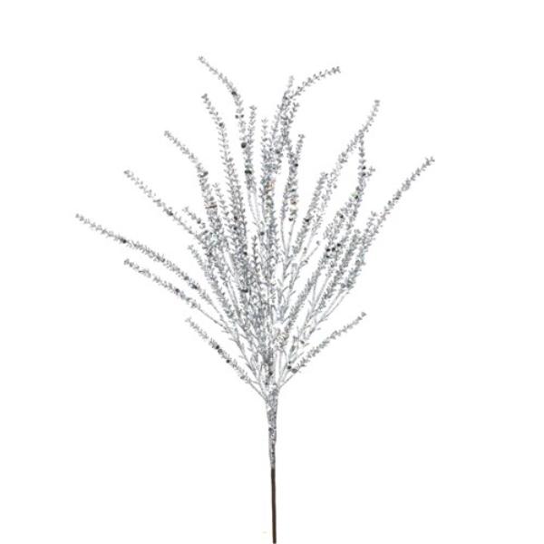 Silver Glitter Spray Stem - 93cm