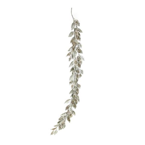 Champagne Glitter Leaf Garland - 150cm