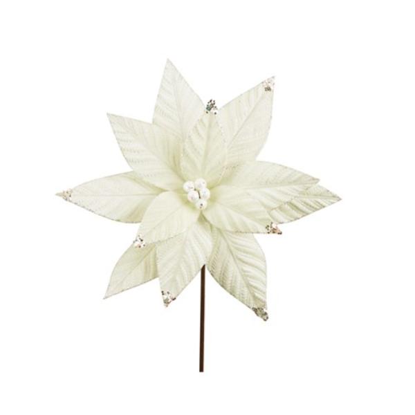 Ivory Velvet Poinsettia - 41cm