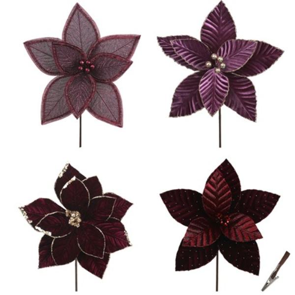 Spicy Plum Assorted Poinsettia - 31cm