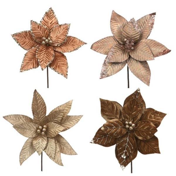 Shimmer & Spice Assorted Poinsettia - 32cm