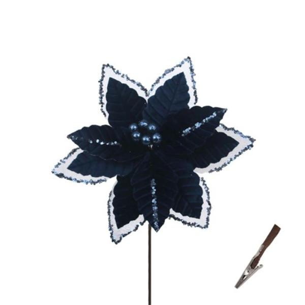 Royal Blue Poinsettia - 25cm