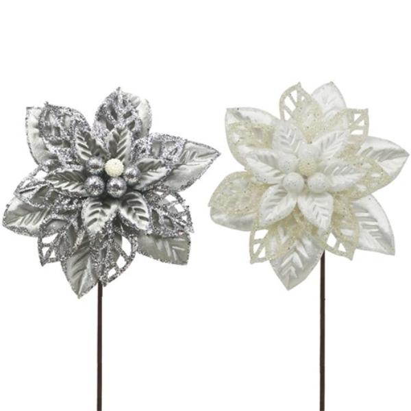White Or Gray Poinsettia - 18cm
