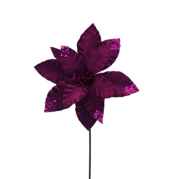 Sugar Plum Pink Poinsettia Stem - 50cm