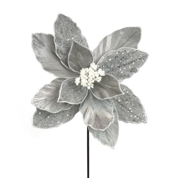 Platinum Velvet Poinsettia - 29cm