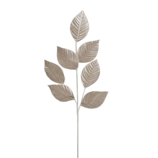 Pearl White Leaf Stem - 68cm