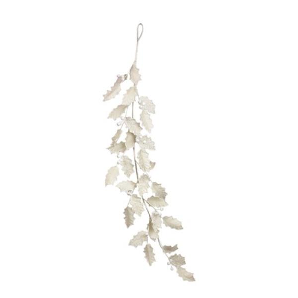 Pearl White Leaf Garland - 120cm