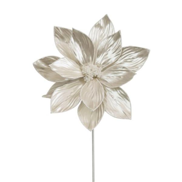 Pearl Poinsettia Stem - 50cm