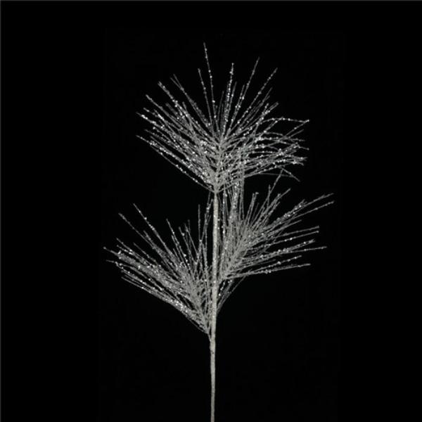 White & Glitter 3 Head Spray - 78cm