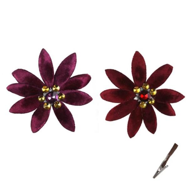 Cherry Red Or Plum Daisy Clip - 17cm