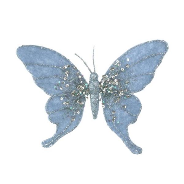 Beaded Cerulean Blue Butterfly - 18cm
