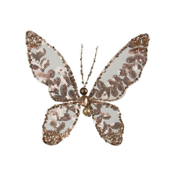 Rose Gold Organza Butterfly Clip - 18cm