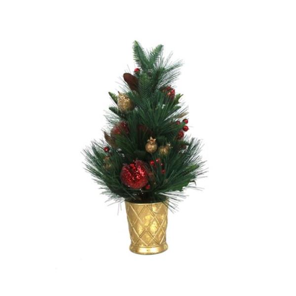 Christmas Tree With Fruit & Berries In Pot - 60cm