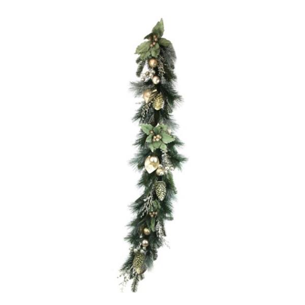 Predecorated Champagne & Sage Garland - 152cm