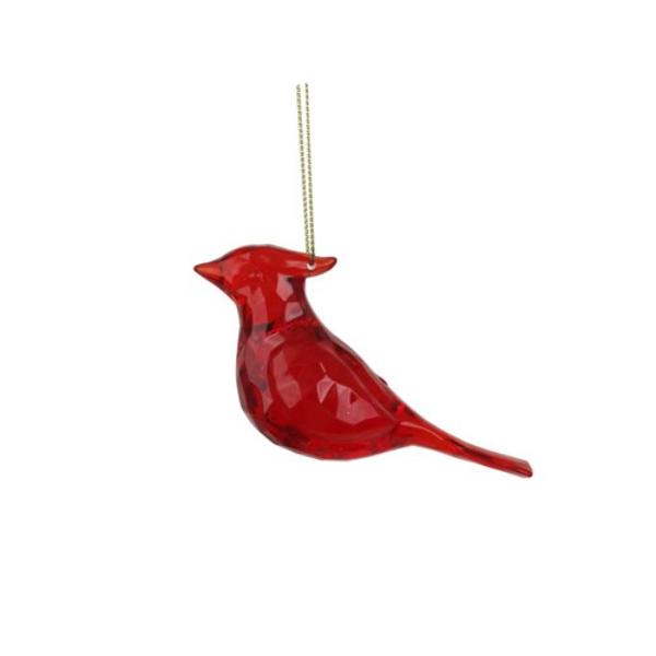 Red Acrylic Mockingbird Tree Decoration - 10.5cm
