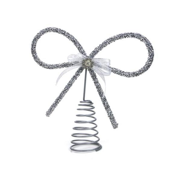 Jewelled Bow Tree Topper - 22cm