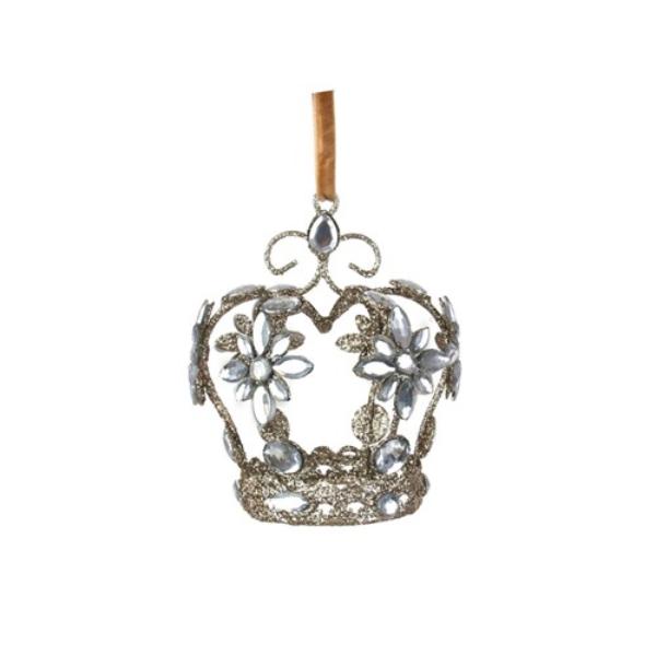 Crystal Jewelled Crown Ornament - 11cm