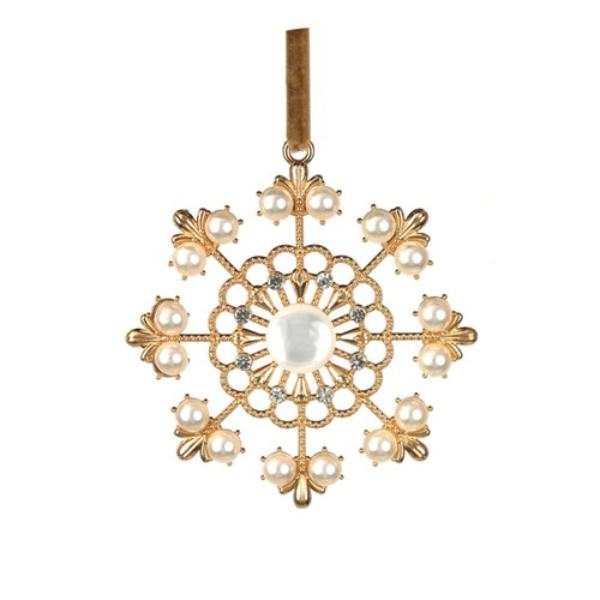 Gold Crystal Snowflake Ornament