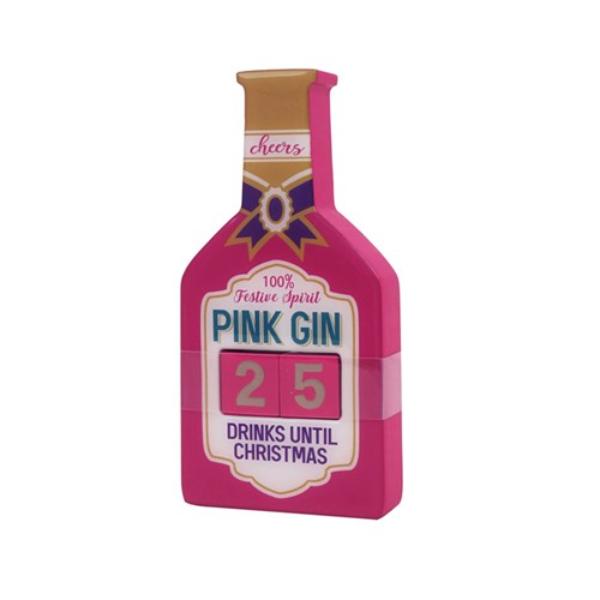 Pink Gin Christmas Countdown Table Decor - 18cm