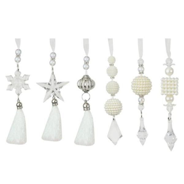 Assorted Pearl Drop Tree Decorations - 12.5cm