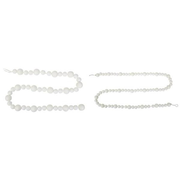 White & Silver Glitter Ball Garland 140cm - Assorted