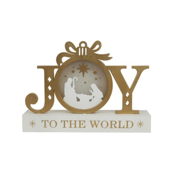 Light Up Joy MDF Sign - 25.4cm