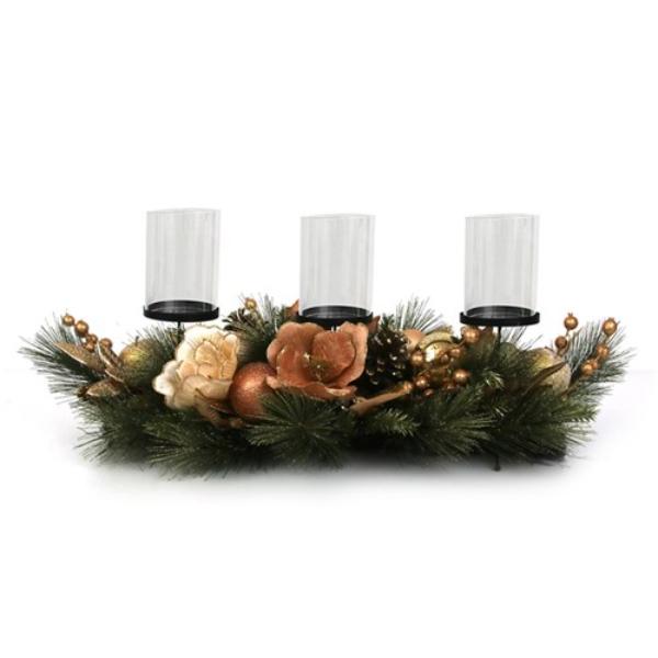 3 Candle Magnolia Centrepiece - 90cm