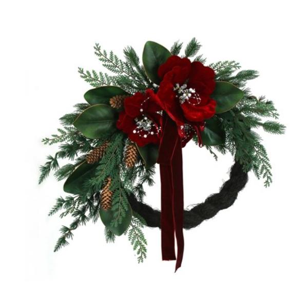Red Magnolia With Fern & Willow - 60cm