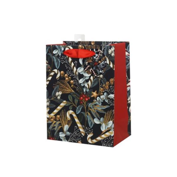 Medium Holly & Cane Gift Bag - 18x23x10cm